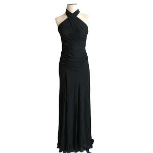CARLOS MIELE Black Silk Evening Gown Size EU38/US8